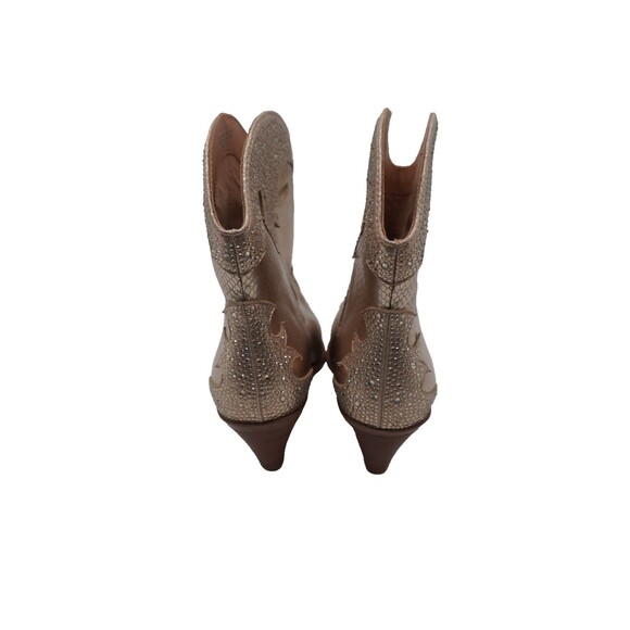Jessica Simpson Zolly Gold Metallic Rhinestone Embellished Western Booties 8.5 M - Picture 7 of 10